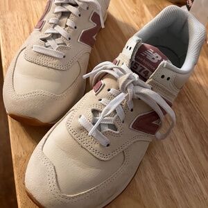 Cream and Rose New Balance 574s.